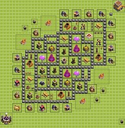 Base plan (layout), Town Hall Level 8 for farming (#7)