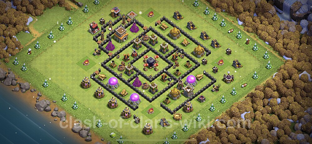 Base plan TH8 Max Levels with Link for Farming 2023, #182