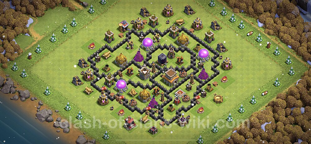 Base plan TH8 (design / layout) with Link, Anti Everything, Hybrid for Farming 2023, #587