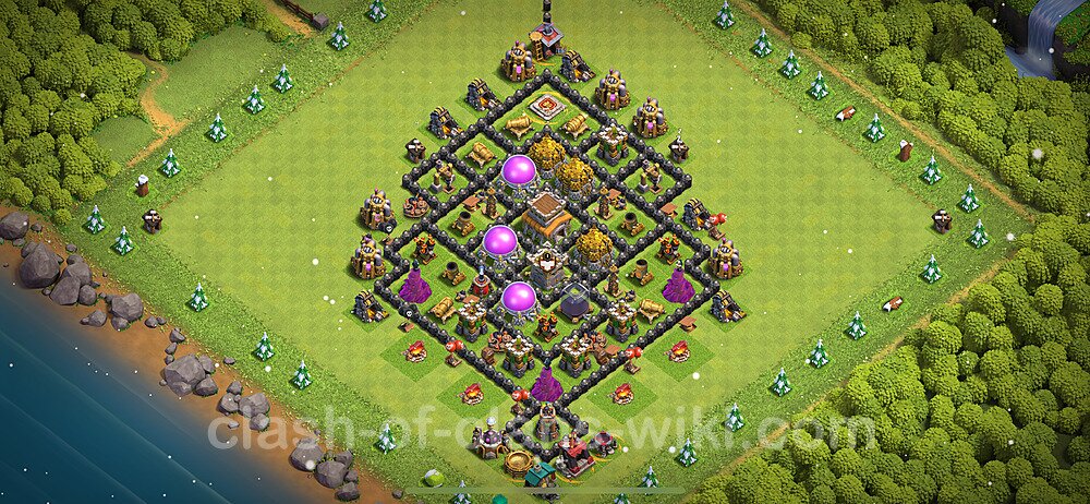 Base plan TH8 (design / layout) with Link, Anti Everything, Hybrid for Farming 2024, #815