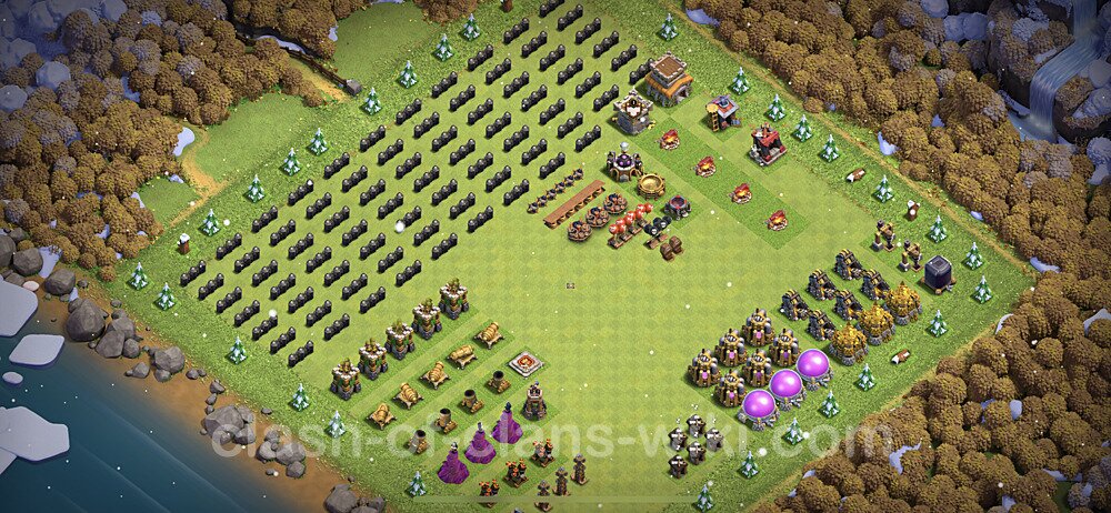 TH8 Troll Base Plan with Link, Copy Town Hall 8 Funny Art Layout, #9