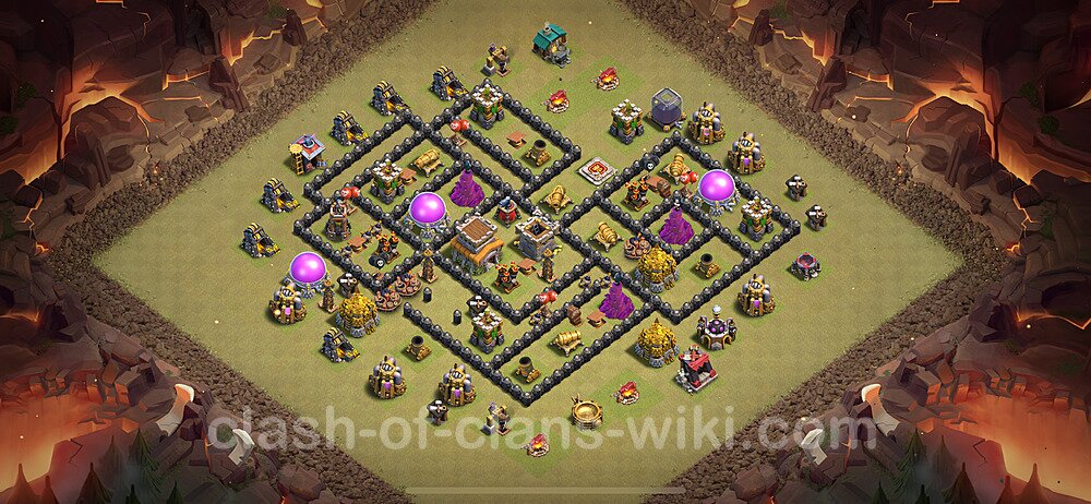 Die Clan War Base RH8 + Link, Anti Air / Dragon 2024 - COC Rathaus Level 8 Kriegsbase (CK / CW), #1339