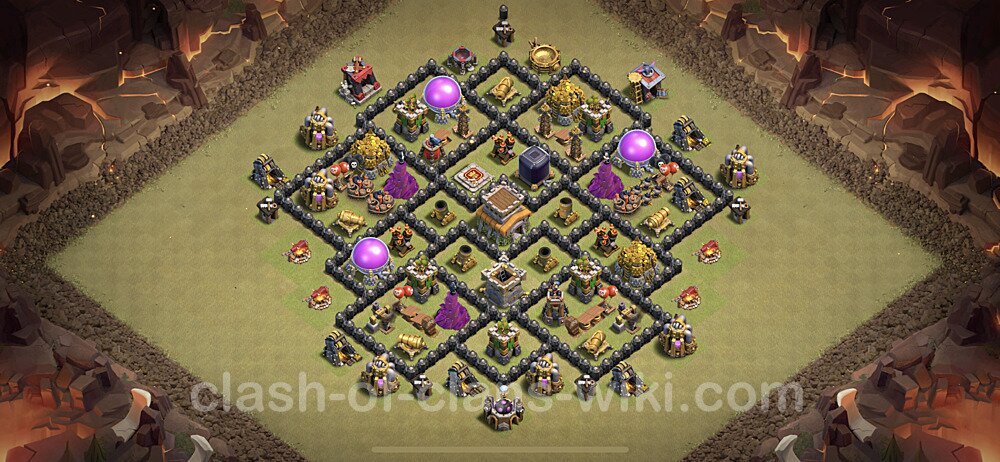 Die Maximal Clan War Base RH8 + Link, Anti Alles, Hybrid 2023 - COC Rathaus Level 8 Kriegsbase (CK / CW), #2
