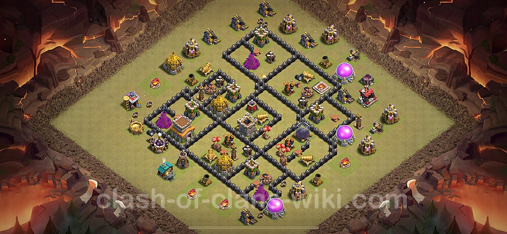 Die Clan War Base RH8 + Link 2024 - COC Rathaus Level 8 Kriegsbase (CK / CW), #896