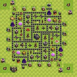 Base plan (layout), Town Hall Level 9 for trophies (defense) (#103)