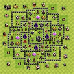 Base plan (layout), Town Hall Level 9 for trophies (defense) (#105)