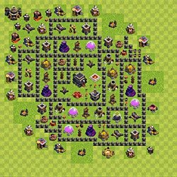 Base plan (layout), Town Hall Level 9 for trophies (defense) (#106)