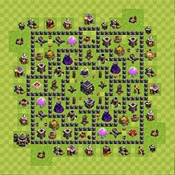 Base plan (layout), Town Hall Level 9 for trophies (defense) (#107)