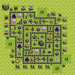 Base plan (layout), Town Hall Level 9 for trophies (defense) (#108)