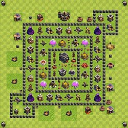 Base plan (layout), Town Hall Level 9 for trophies (defense) (#109)