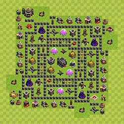 Base plan (layout), Town Hall Level 9 for trophies (defense) (#110)
