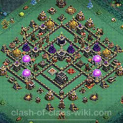 Base plan (layout), Town Hall Level 9 for trophies (defense) (#111)