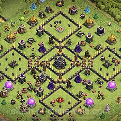 Base plan (layout), Town Hall Level 9 for trophies (defense) (#124)