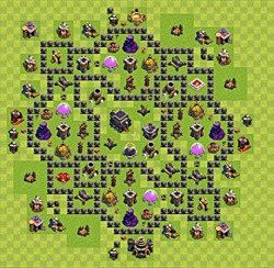 Base plan (layout), Town Hall Level 9 for trophies (defense) (#35)