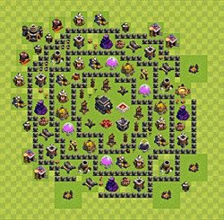 Base plan (layout), Town Hall Level 9 for trophies (defense) (#40)