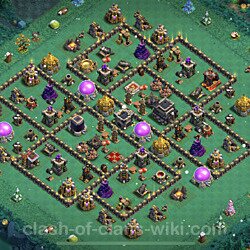 Base plan (layout), Town Hall Level 9 for trophies (defense) (#402)