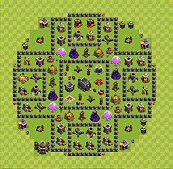 Base plan (layout), Town Hall Level 9 for trophies (defense) (#44)