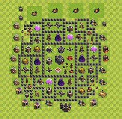 Base plan (layout), Town Hall Level 9 for trophies (defense) (#45)