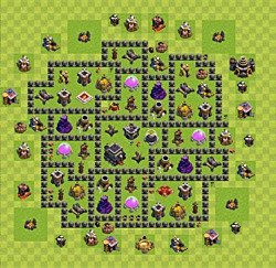 Base plan (layout), Town Hall Level 9 for trophies (defense) (#46)