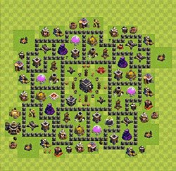 Base plan (layout), Town Hall Level 9 for trophies (defense) (#50)