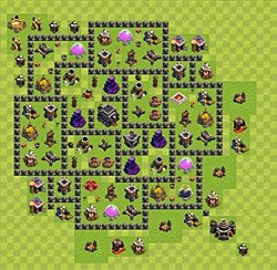 Base plan (layout), Town Hall Level 9 for trophies (defense) (#52)