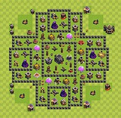 Base plan (layout), Town Hall Level 9 for trophies (defense) (#53)
