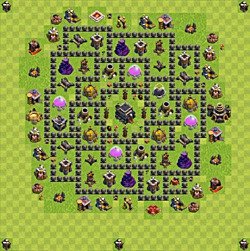 Base plan (layout), Town Hall Level 9 for trophies (defense) (#55)