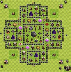 Base plan (layout), Town Hall Level 9 for trophies (defense) (#57)