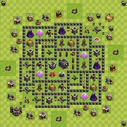 Base plan (layout), Town Hall Level 9 for trophies (defense) (#58)