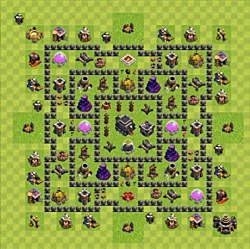 Base plan (layout), Town Hall Level 9 for trophies (defense) (#61)