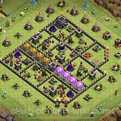 Base plan (layout), Town Hall Level 9 for trophies (defense) (#800)