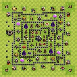 Base plan (layout), Town Hall Level 9 for trophies (defense) (#81)