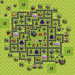 Base plan (layout), Town Hall Level 9 for trophies (defense) (#82)