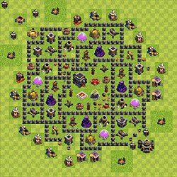 Base plan (layout), Town Hall Level 9 for trophies (defense) (#85)