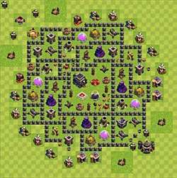 Base plan (layout), Town Hall Level 9 for trophies (defense) (#86)