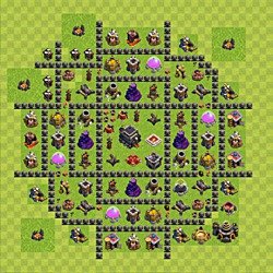 Base plan (layout), Town Hall Level 9 for trophies (defense) (#87)