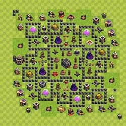 Base plan (layout), Town Hall Level 9 for trophies (defense) (#88)