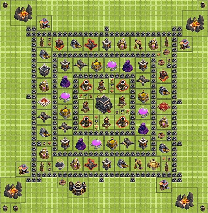 Best trophy defense base layouts for Clash Clans