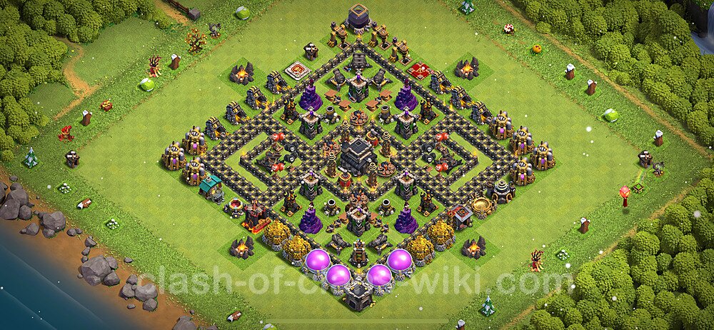 TH9 Trophy Base Plan with Link, Copy Town Hall 9 Base Design 2024, #1640