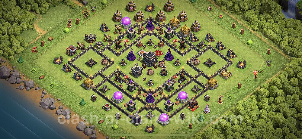Top TH9 Unbeatable Anti Loot Base Plan with Link, Anti Everything, Copy Town Hall 9 Base Design 2023, #376