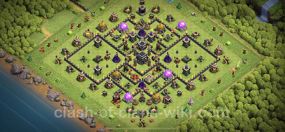 TH9 Anti 2 Stars Base Plan with Link, Anti Everything, Copy Town Hall 9 Base Design 2023, #379
