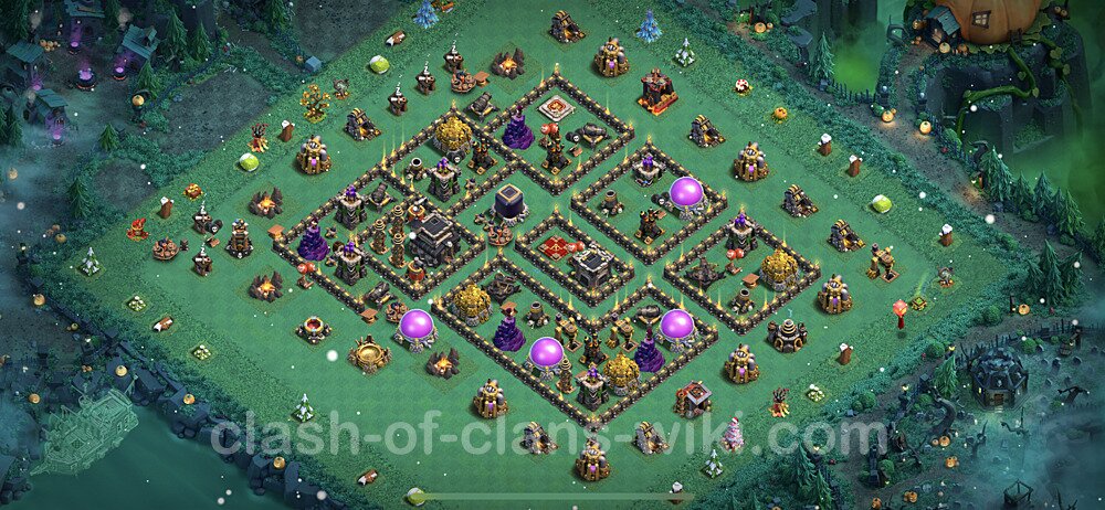 Anti GoWiWi / GoWiPe TH9 Base Plan with Link, Copy Town Hall 9 Design 2023, #401