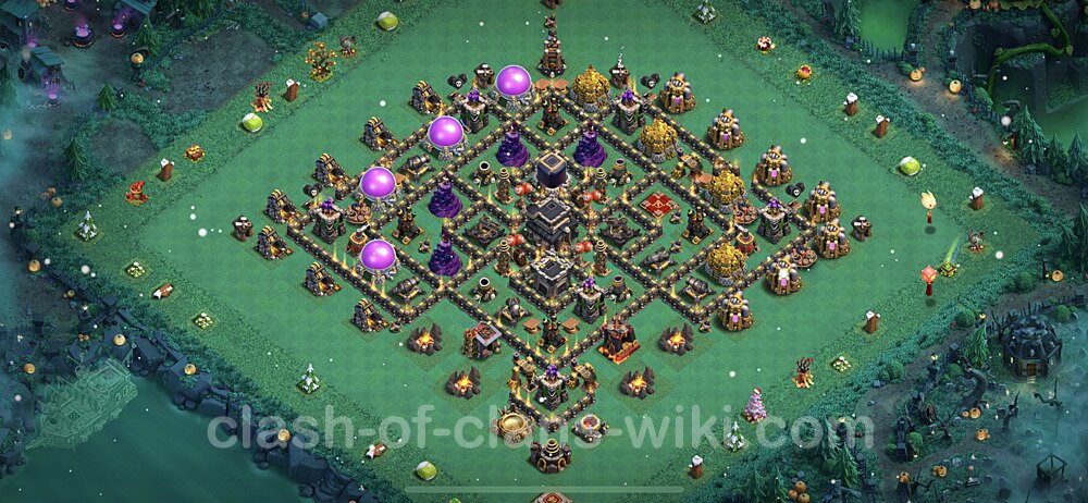 Anti Everything TH9 Base Plan with Link, Hybrid, Copy Town Hall 9 Design 2023, #409