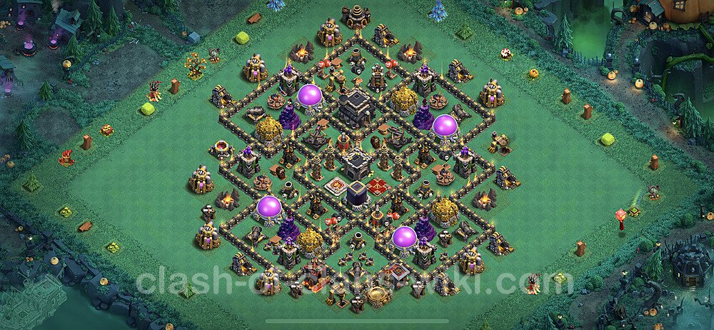 Base plan TH9 (design / layout) with Link, Anti Everything, Hybrid for Farming 2023, #193