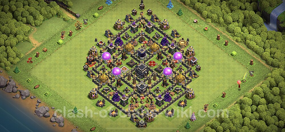 Base plan TH9 Max Levels with Link, Anti Everything, Hybrid for Farming 2023, #611