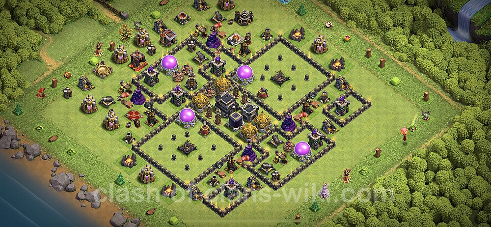 Base plan TH9 Max Levels with Link, Anti 2 Stars, Anti Everything for Farming 2023, #612