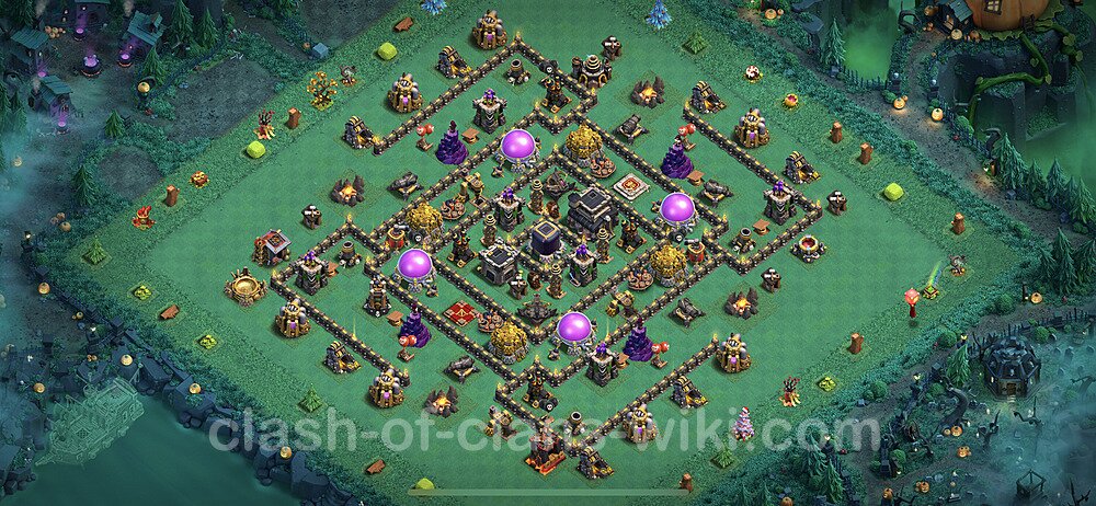 Base plan TH9 Max Levels with Link, Anti Everything, Hybrid for Farming 2023, #614