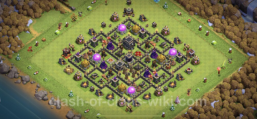 Base plan TH9 (design / layout) with Link, Anti 3 Stars, Anti Everything for Farming 2023, #641
