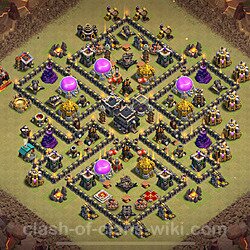 Base plan (layout), Town Hall Level 9 for clan wars (#1700)