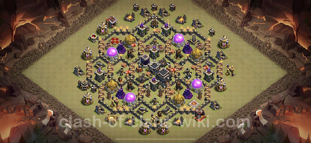 Die Clan War Base RH9 + Link, Anti Air / Dragon, Hybrid 2023 - COC Rathaus Level 9 Kriegsbase (CK / CW), #130